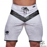Spodenki startowe do Men's physique (fitness plażowe) WHITE MARBLE