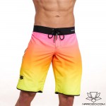 Spodenki startowe do Men's physique (fitness plażowe) MAX SUNSET róż, pomarań, żółty