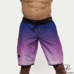 Spodenki startowe do Men's physique (fitness plażowe) cieniowane ciemny fiolet/ blady róż